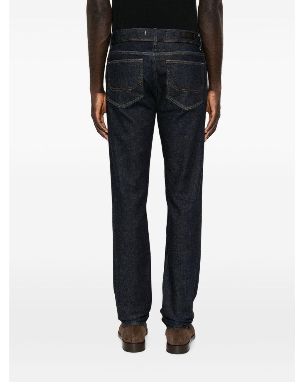 Brioni Blue Cotton And Cashmere Denim Jeans for men
