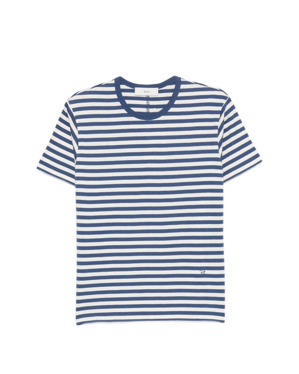 DUNST Blue Striped Cotton T-Shirt