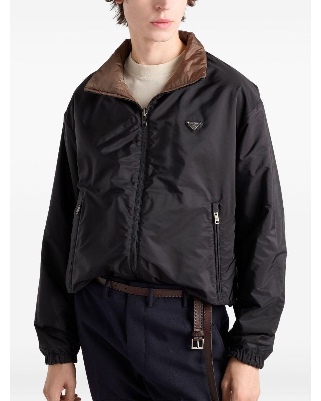 Prada Brown Re-Nylon Blouson Jacket for men