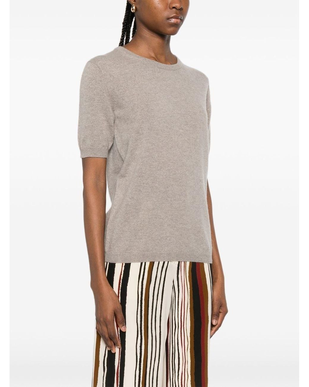 Soft Goat White Cashmere Crewneck Sweater