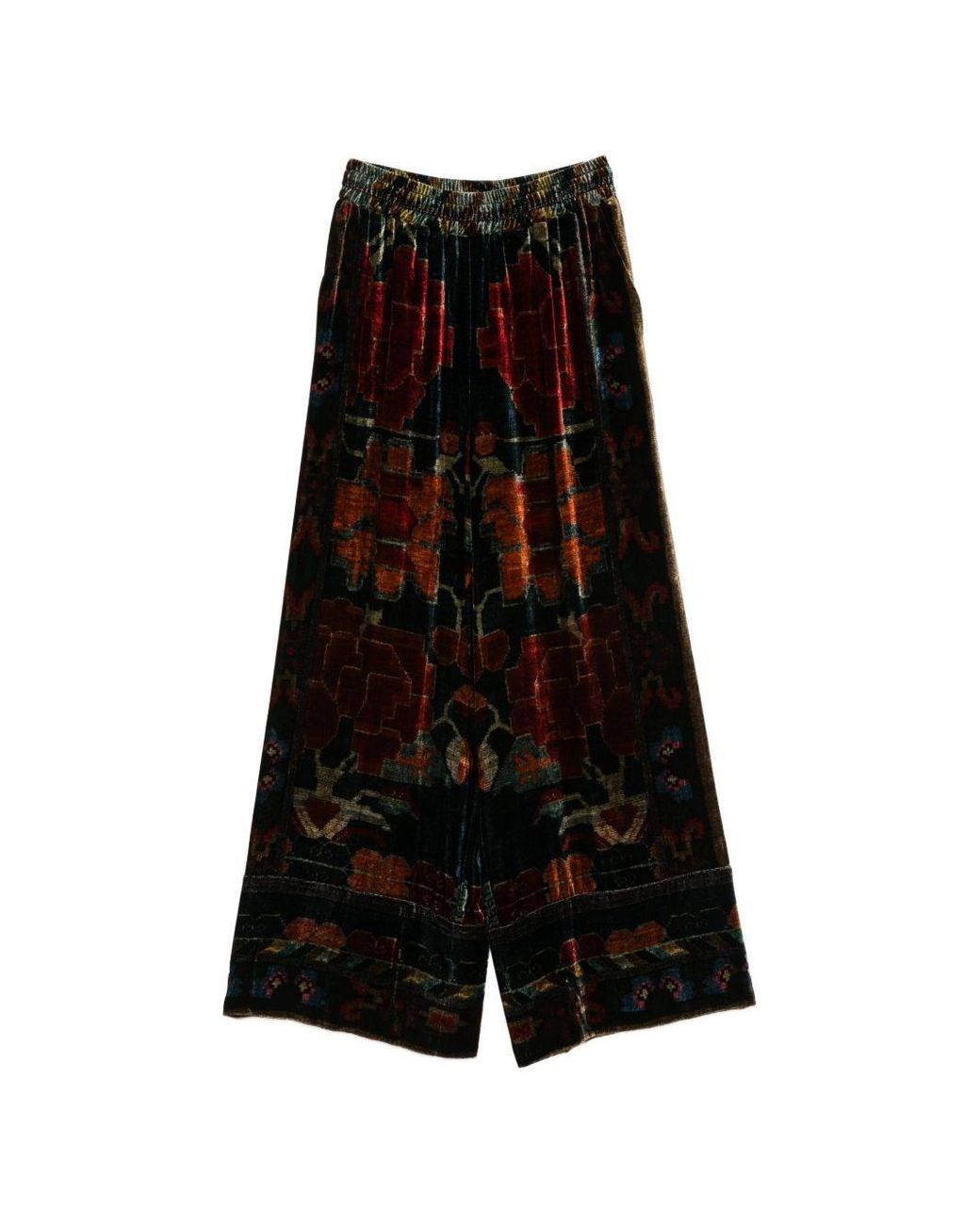Pierre Louis Mascia Black Printed Wide-Leg Trousers