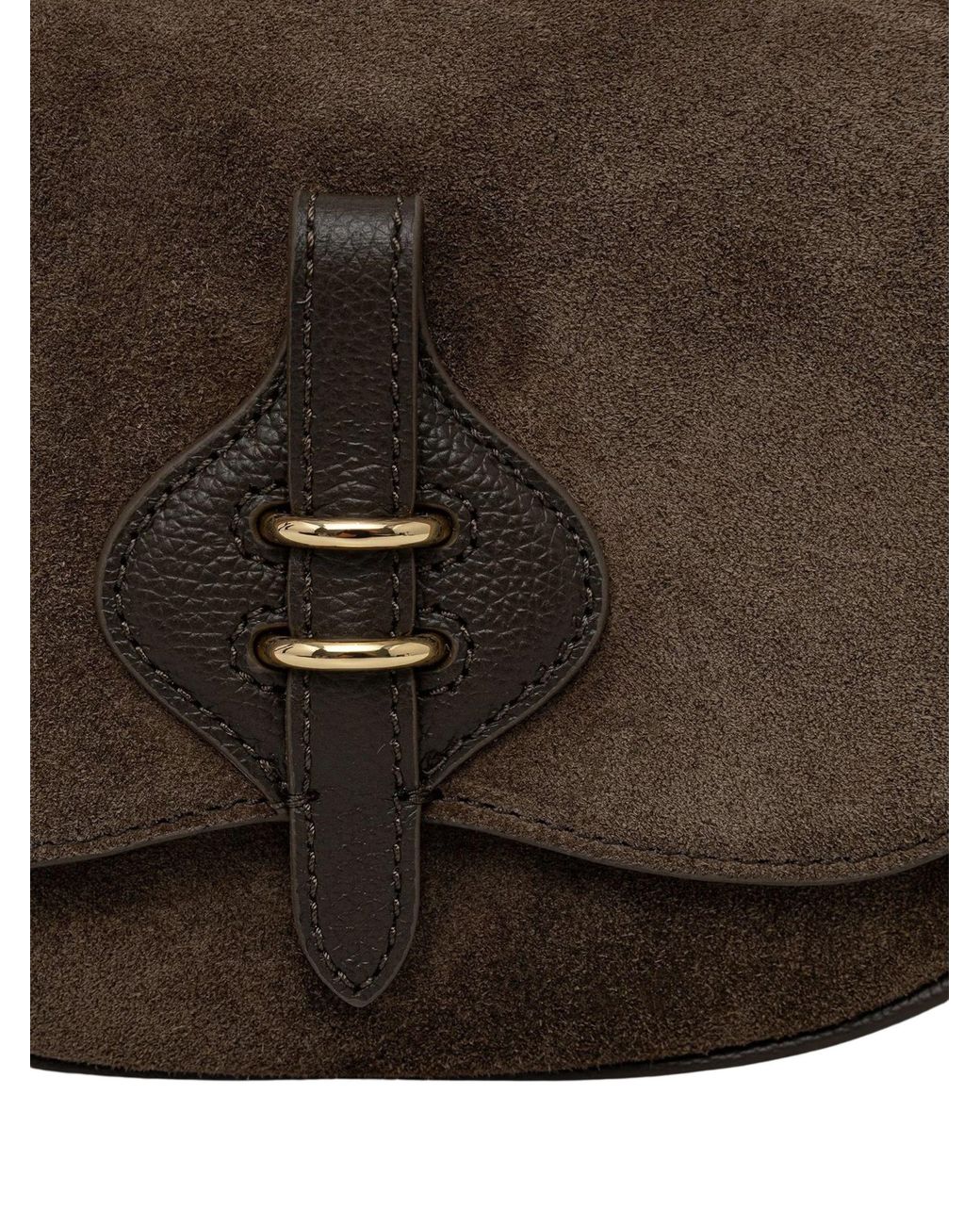 Coccinelle Black Suede-Panelled Leather Shoulder Bag