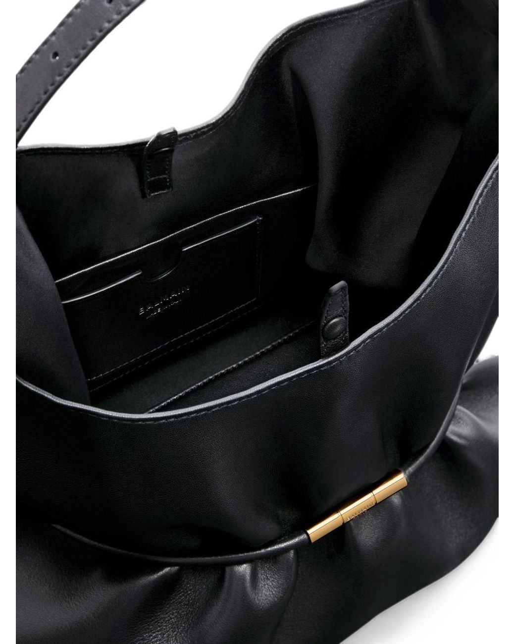 Balmain Black Sphynx Medium Leather Handbag