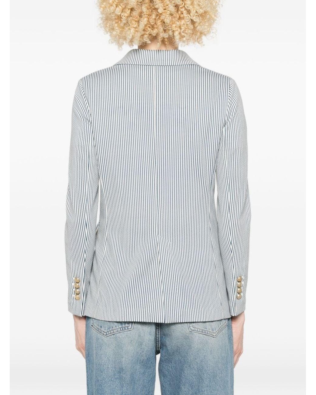 Circolo 1901 Blue Striped Double-Breasted Jacket