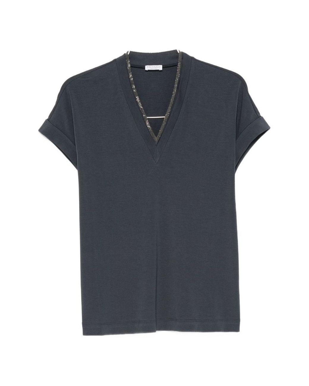 Brunello Cucinelli Blue Cotton T-Shirt
