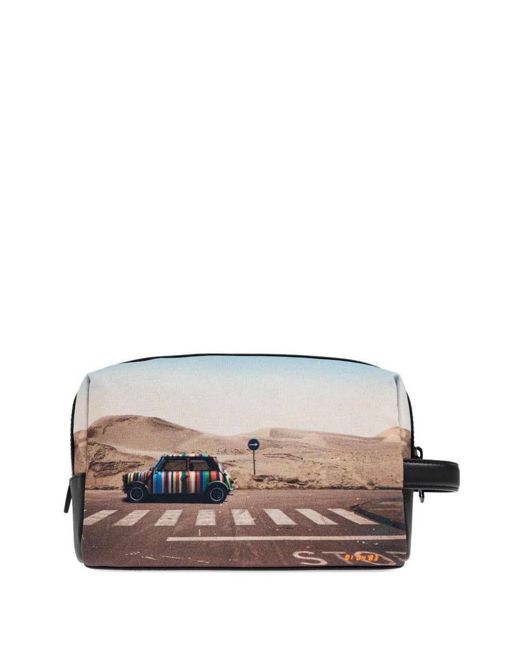 Paul Smith Blue Printed Leather Wash Bag for men