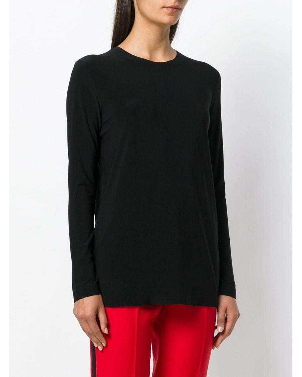 Norma Kamali Black Long Sleeves T-Shirt