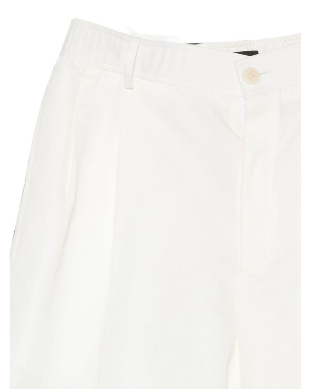Brioni White Bellagio Linen And Cotton Blend Shorts for men