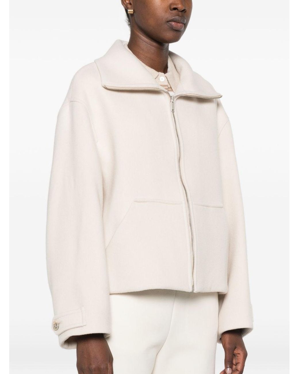 Semicouture White Jeanie Wool Coat