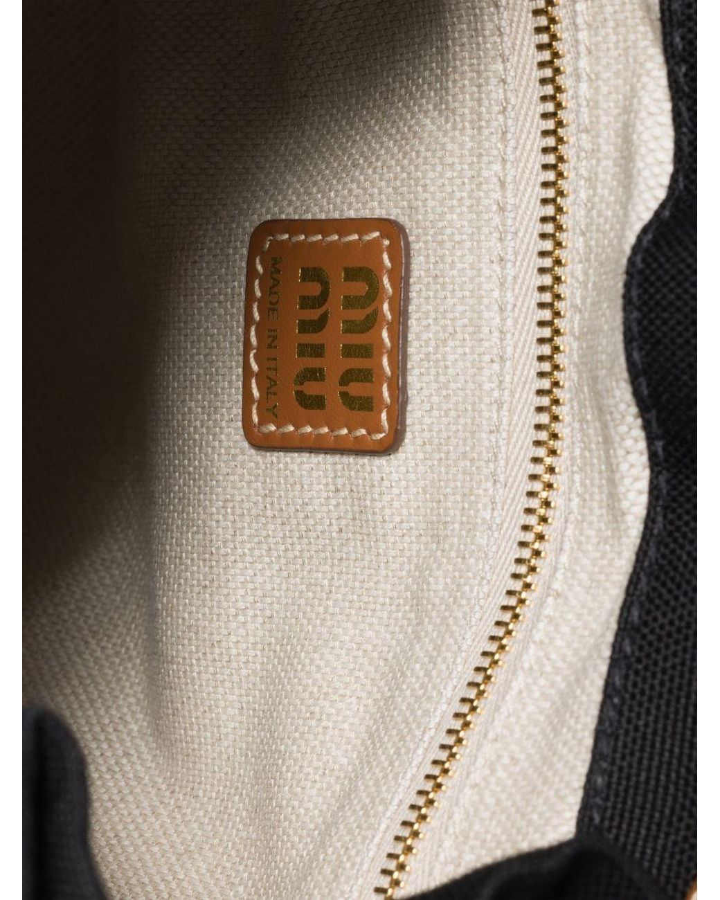 Miu Miu Black Canvas And Leather Large Backpack