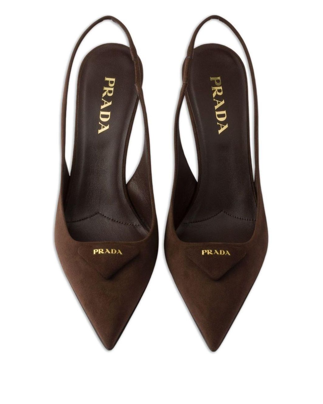 Prada Brown Leather Slingback Pumps