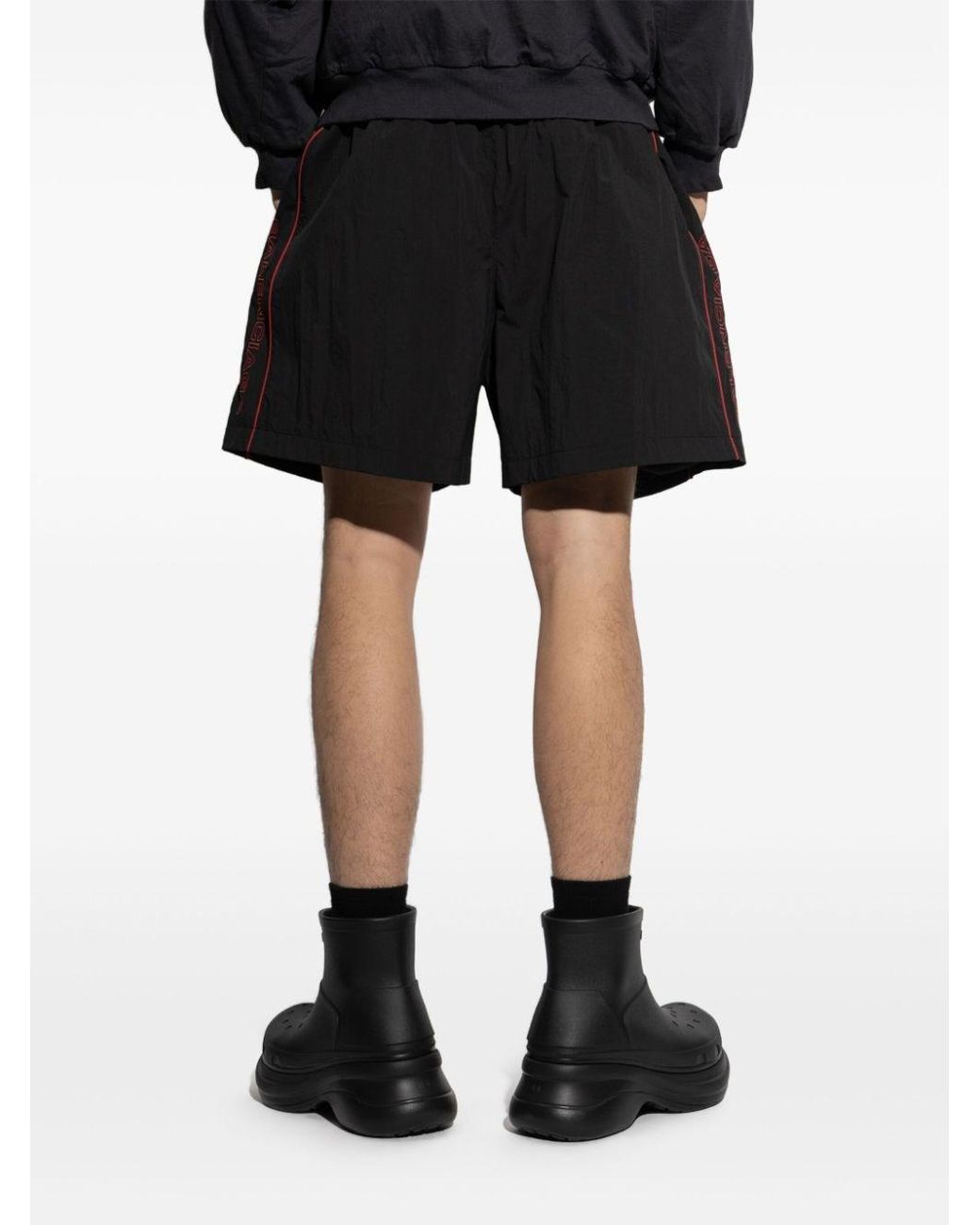 Balenciaga Black Embroidered Logo Tracksuit Shorts For for men