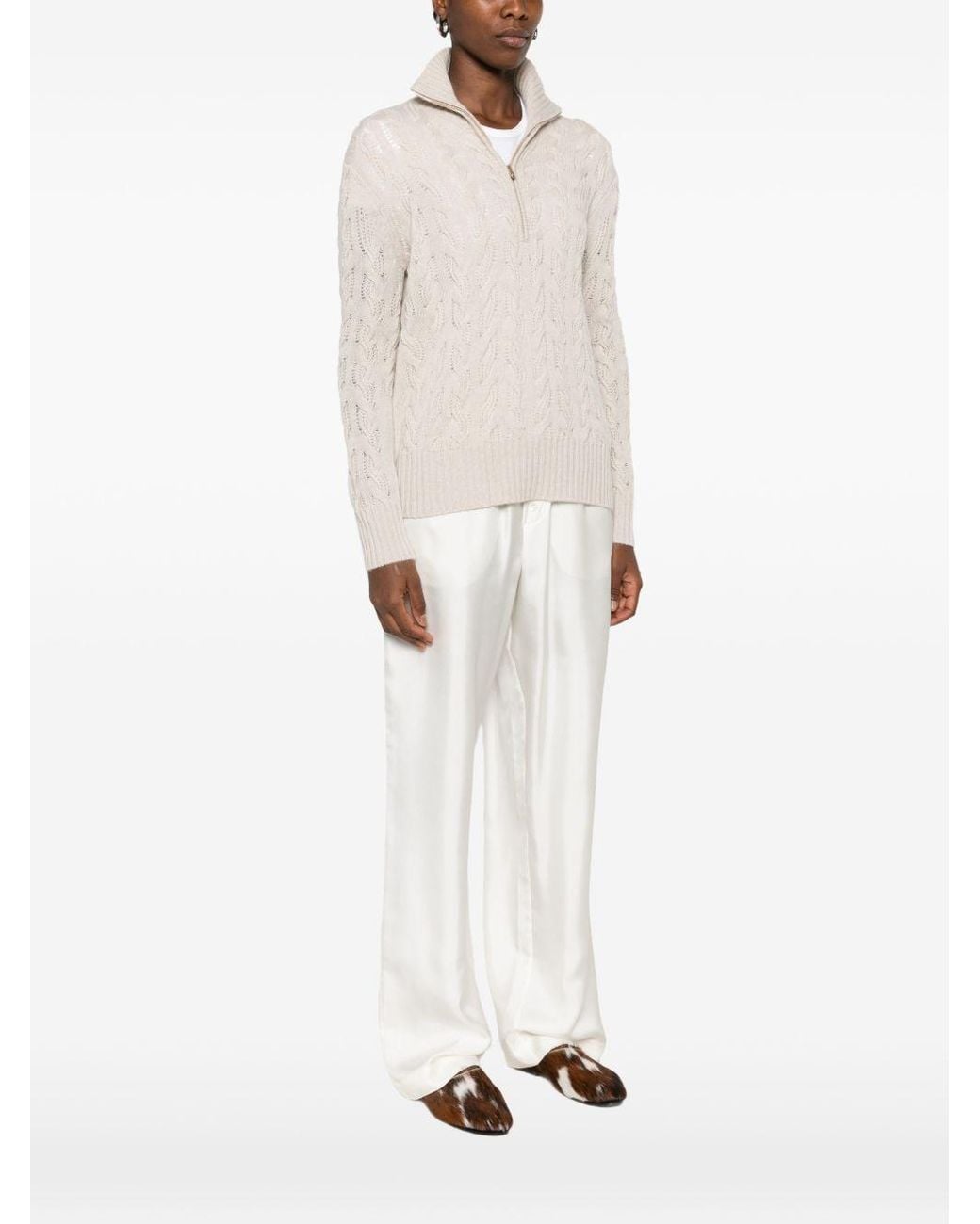 Max Mara White Wool And Cashmere Sweater
