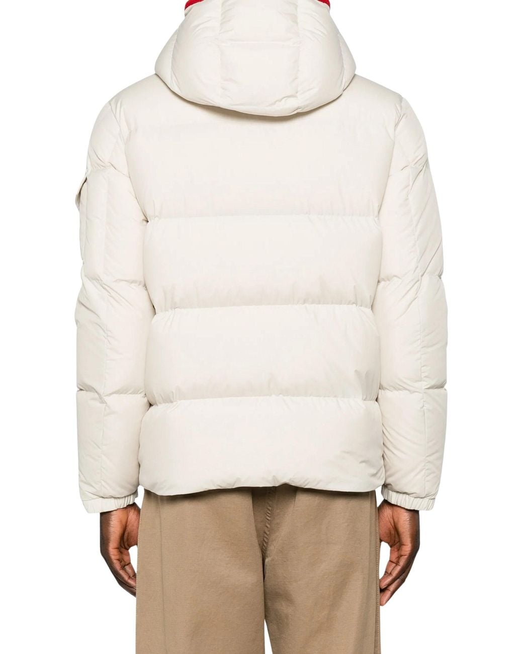 Moncler White Hooded Quilted Jacket for men