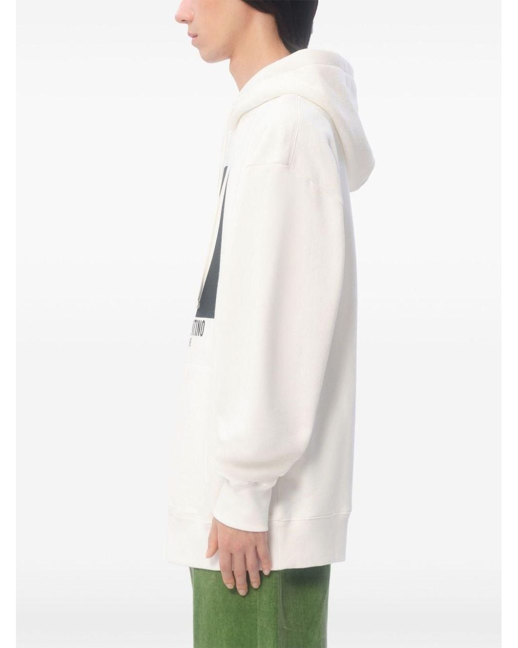 Valentino White Chez Cotton Hoodie for men