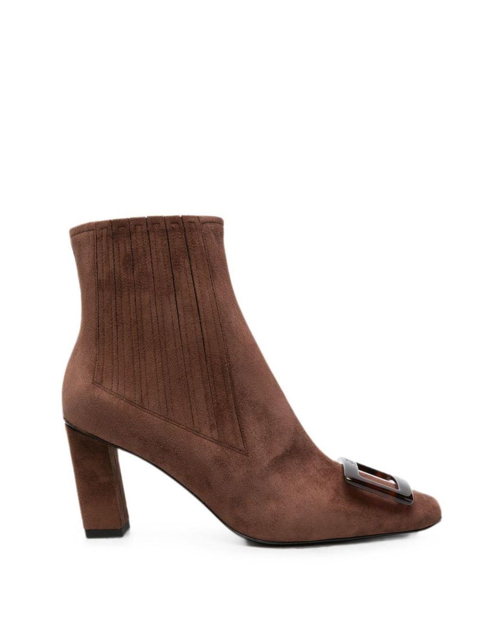 Roger Vivier Brown Bellevivier Suede Leather Boots
