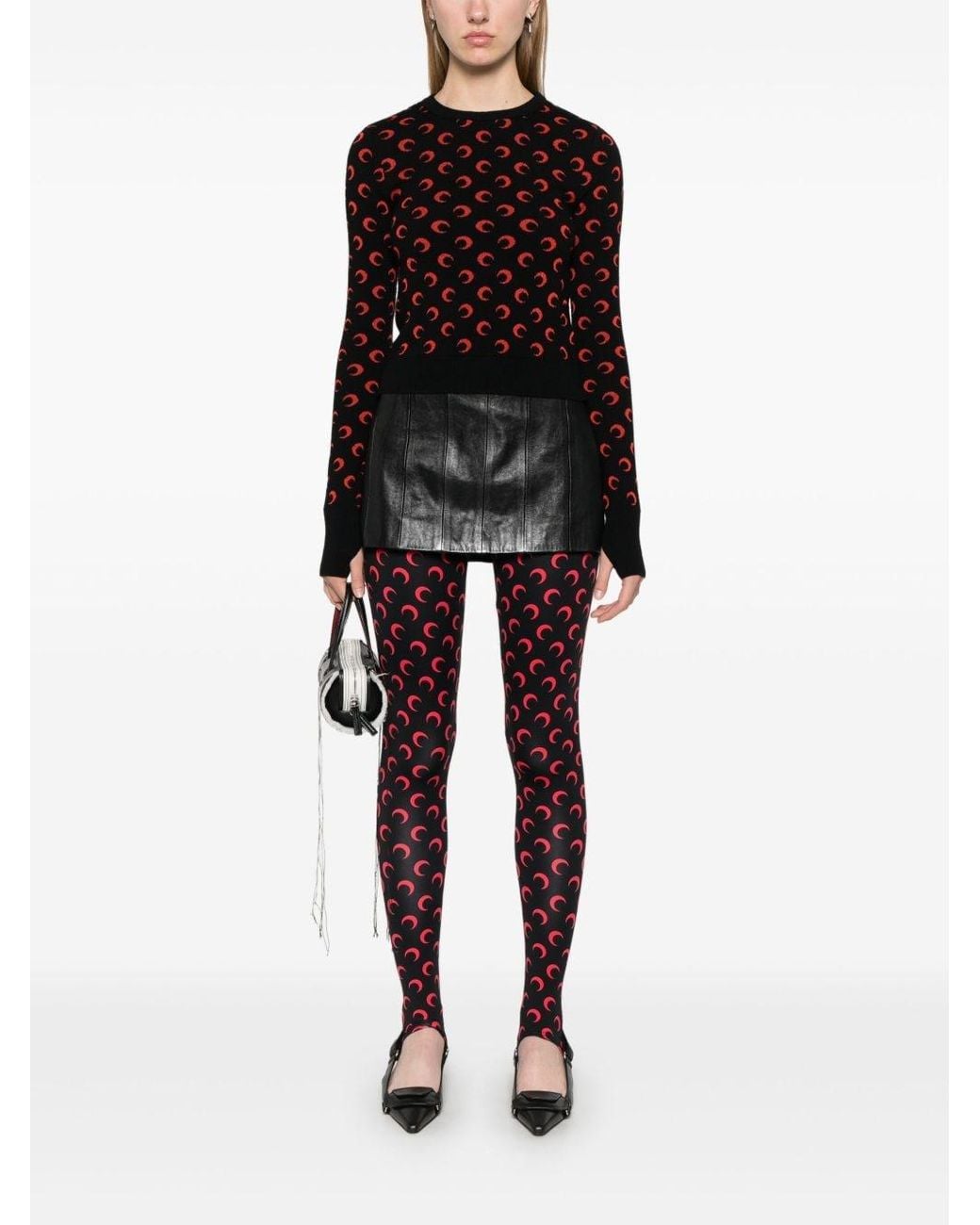 MARINE SERRE Red Moon Print Leggings
