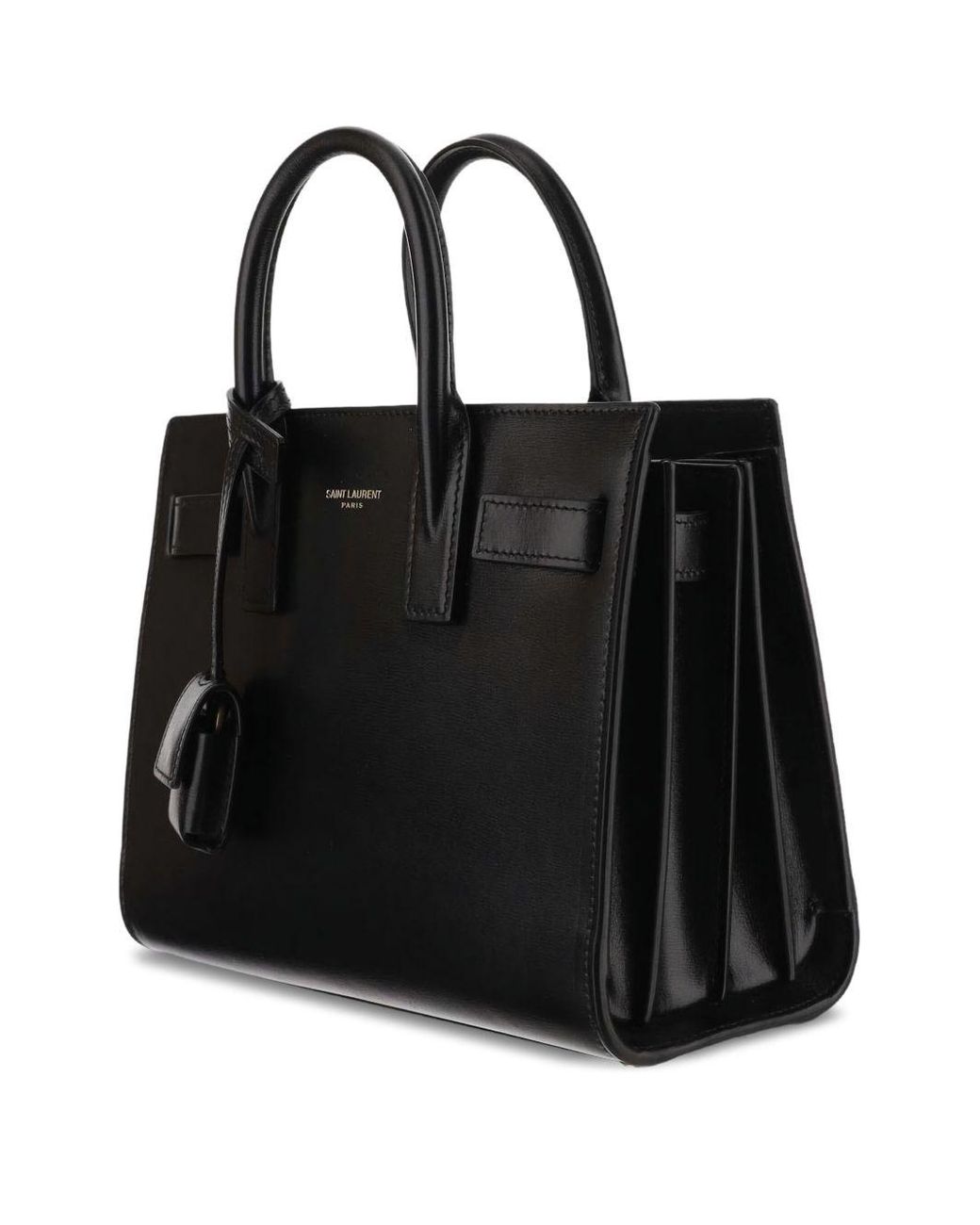 Saint Laurent Black Sac De Jour Nano Leather Handbag