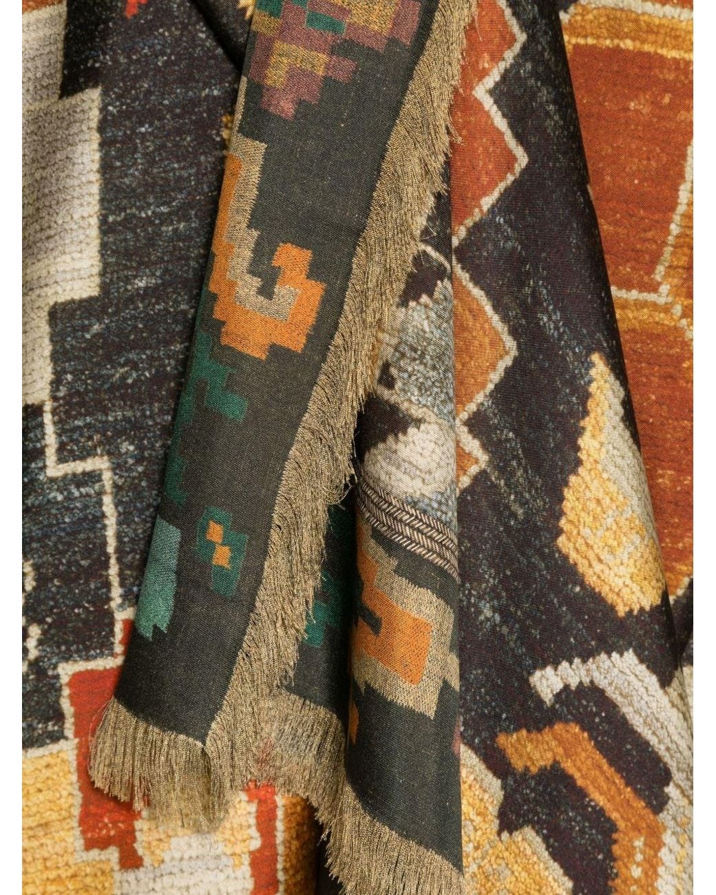 Pierre Louis Mascia Black Printed Silk Scarf