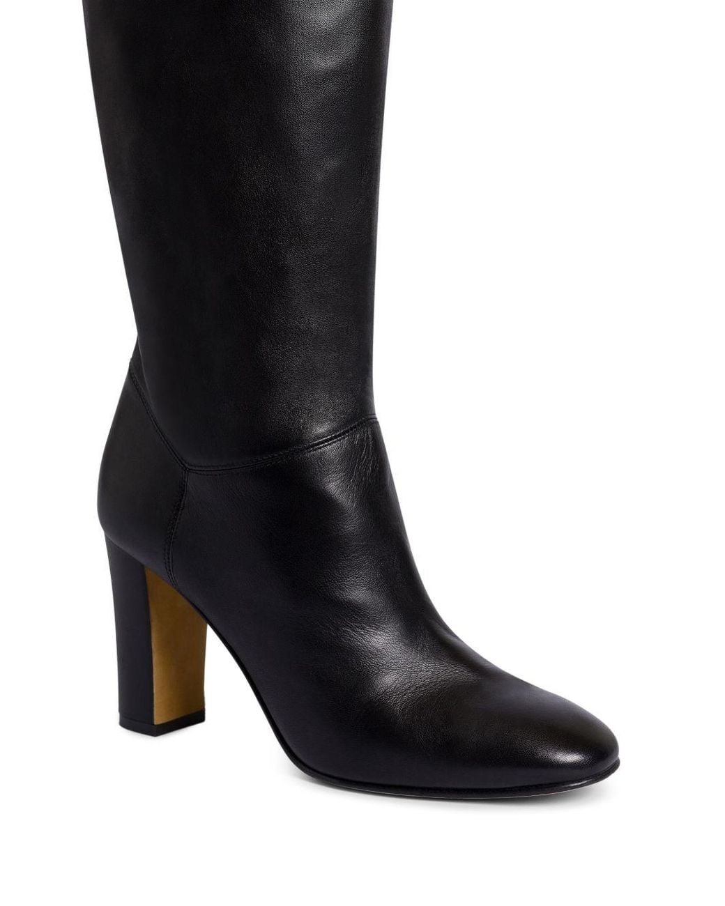 Alberta Ferretti Black Faux Leather Boots, Heeled Boot By