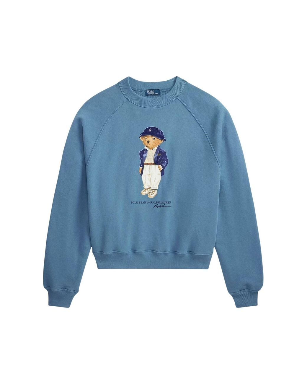 Ralph Lauren Blue Polo Bear Lightweight Fleece Crewneck