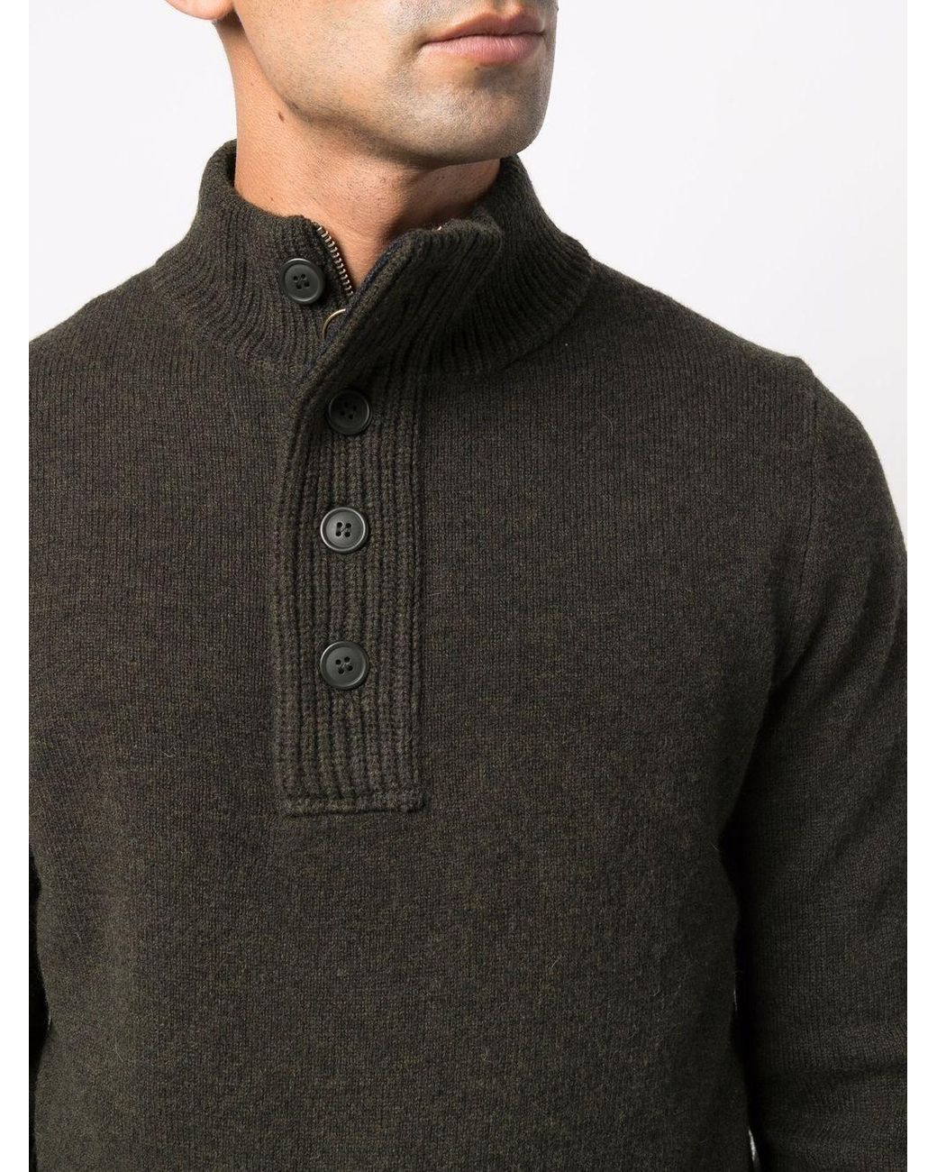 Barbour Gray Sweater With Buttons for men