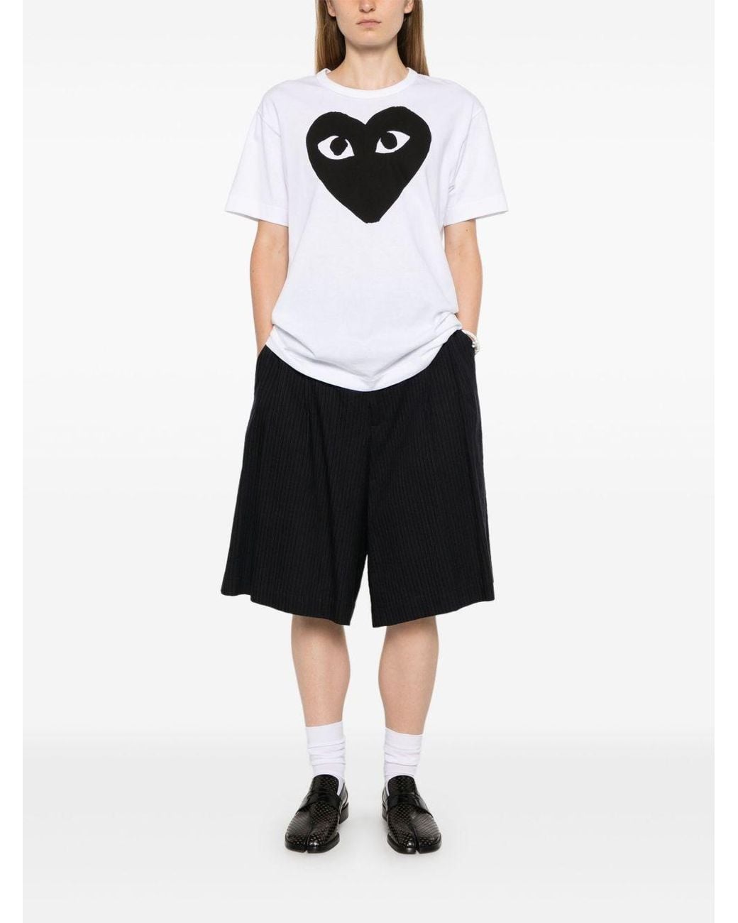 COMME DES GARÇONS PLAY Black Cotton T-Shirt for men