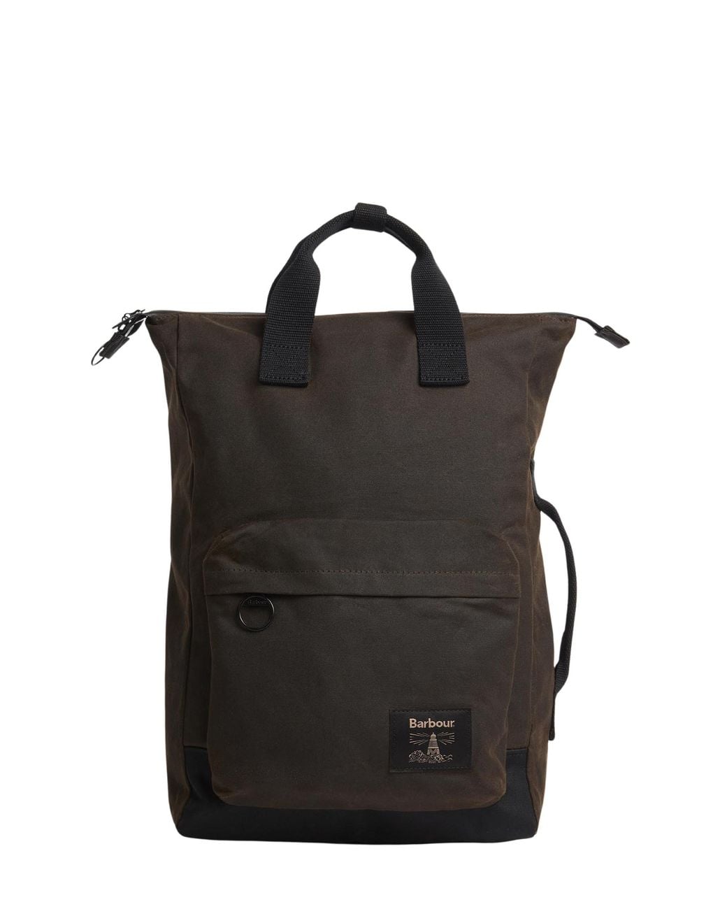 Barbour Black Field Wax Backpack for men