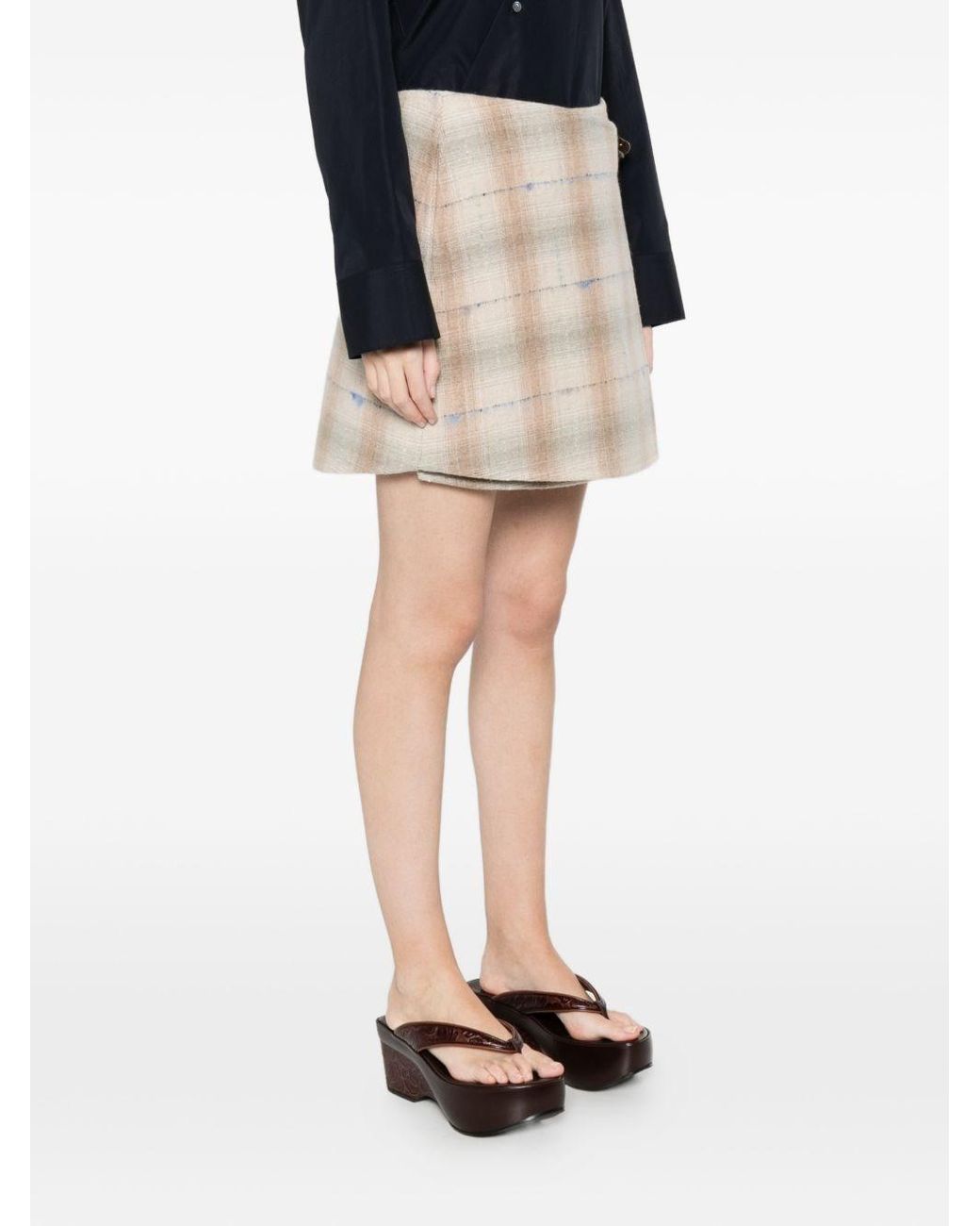 Loewe Natural Wool And Cashmere Mini Skirt