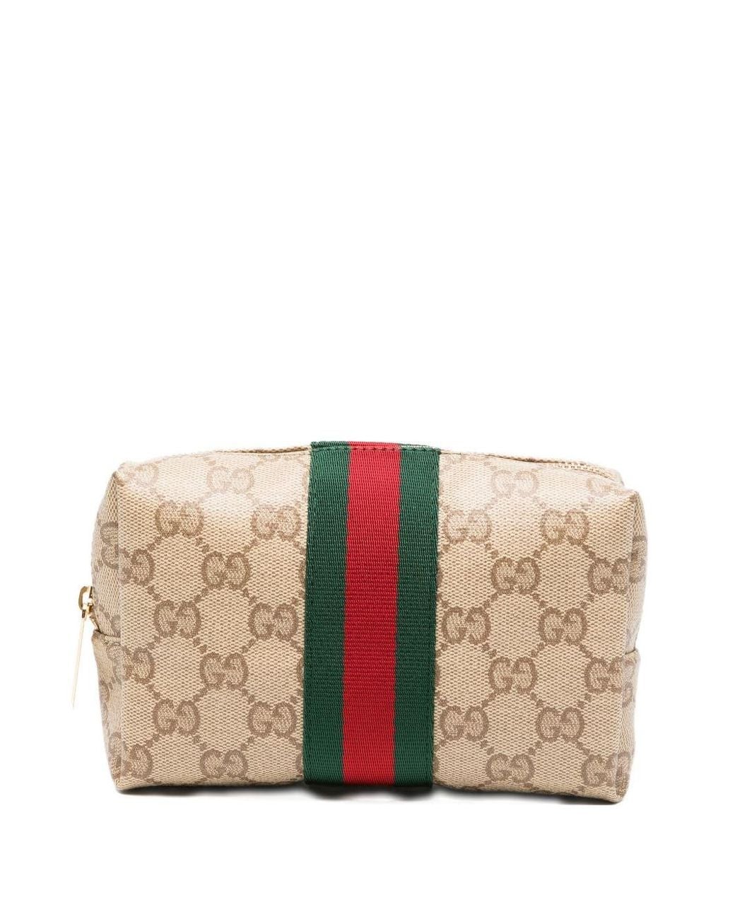 Gucci Natural Web Detail Beauty-Case