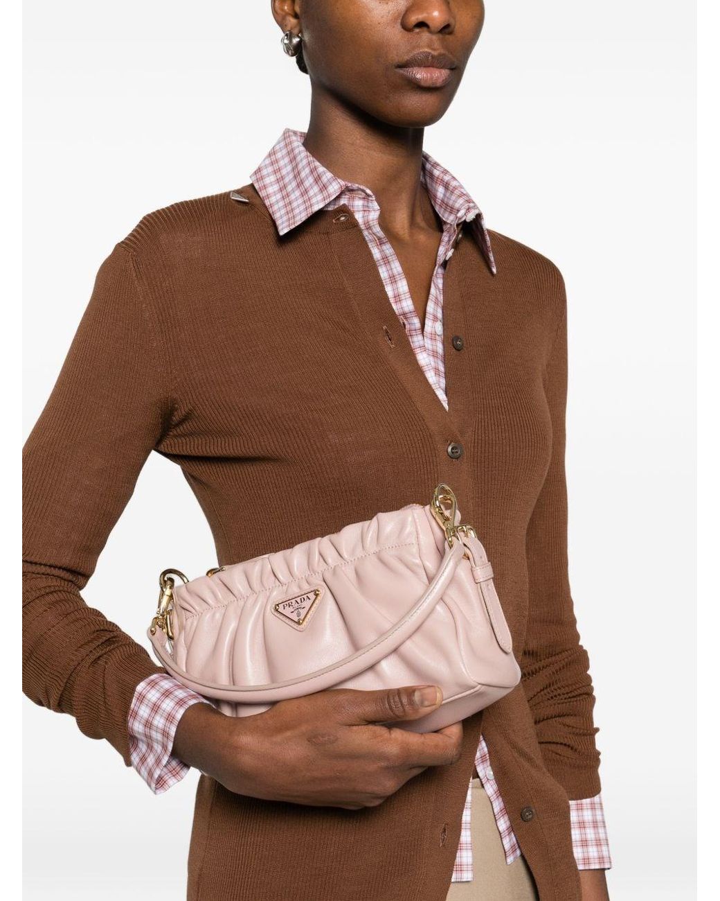 Prada Pink Leather Shoulder Bag