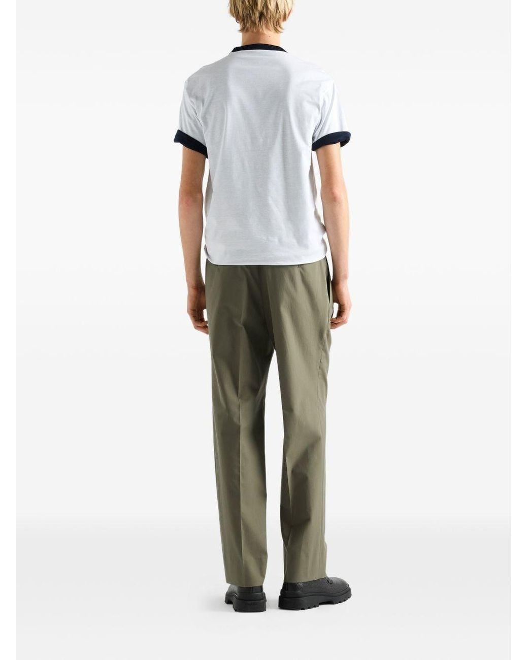 Prada White Reversible Cotton T-Shirt for men
