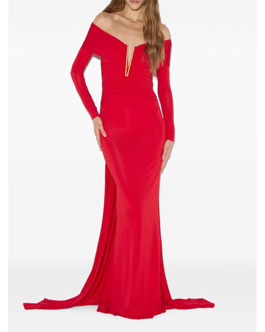 Elisabetta Franchi Red Long Dress