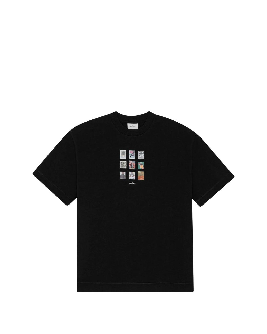 Les Deux Black Graphic-Print T-Shirt for men