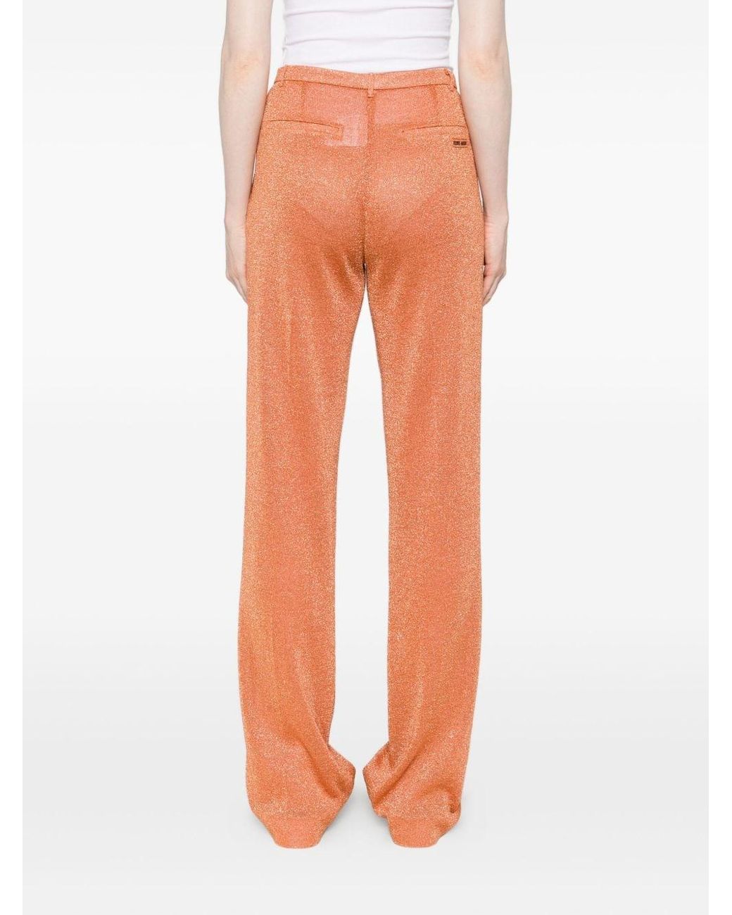 Miu Miu Orange Lurex Trousers