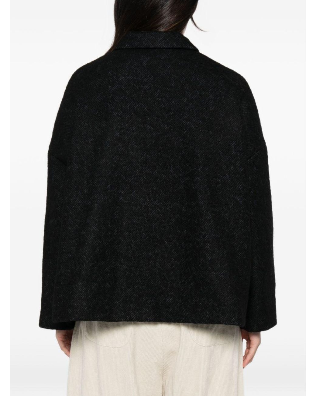Apuntob Black Cotton And Wool Jacket