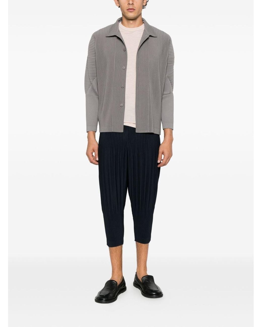 Homme Plissé Issey Miyake Blue Pleated Trousers for men