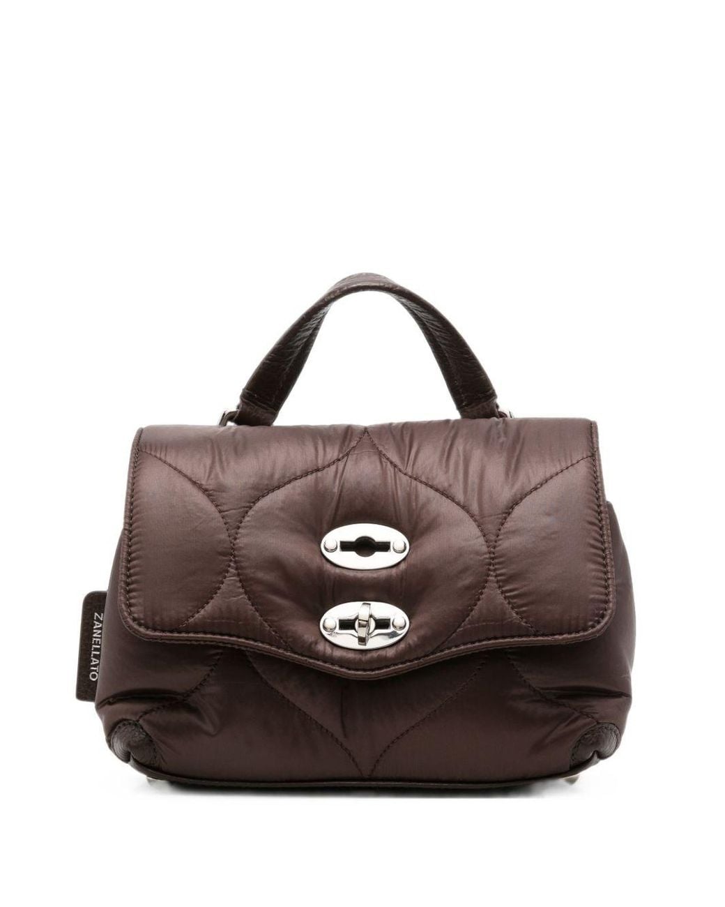 Zanellato Brown Postina Lunaria Baby Leather Handbag