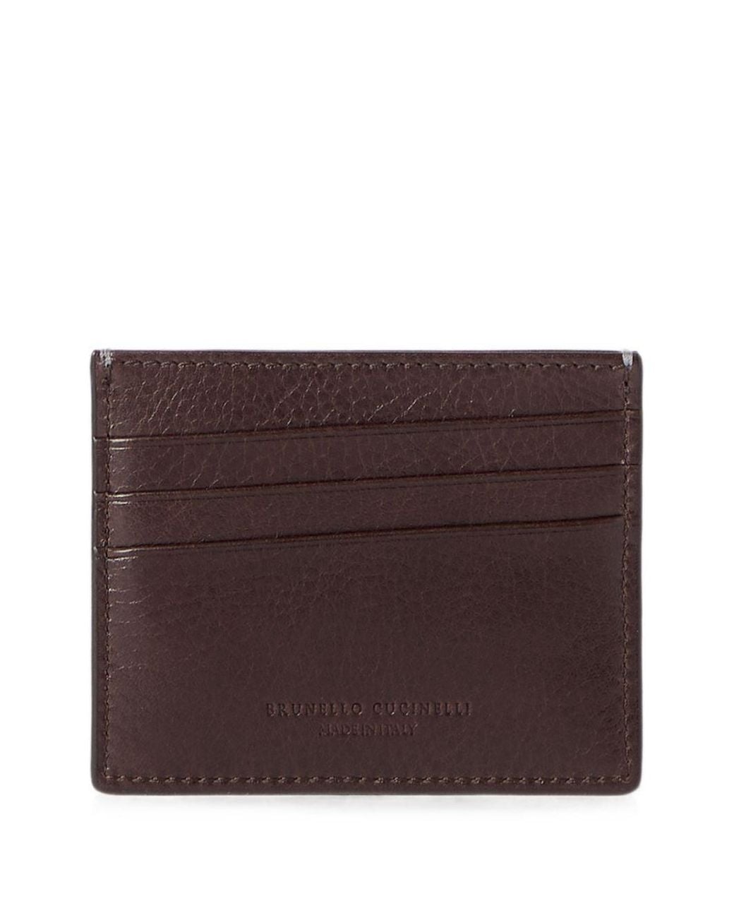 Brunello Cucinelli Brown Leather Card Case for men