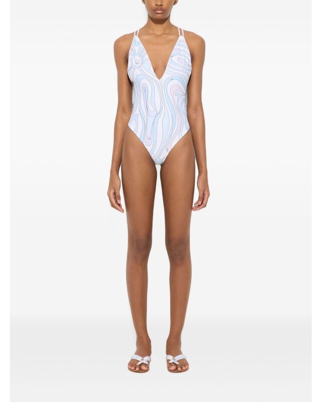 Emilio Pucci Blue One-Piece Swimsuit