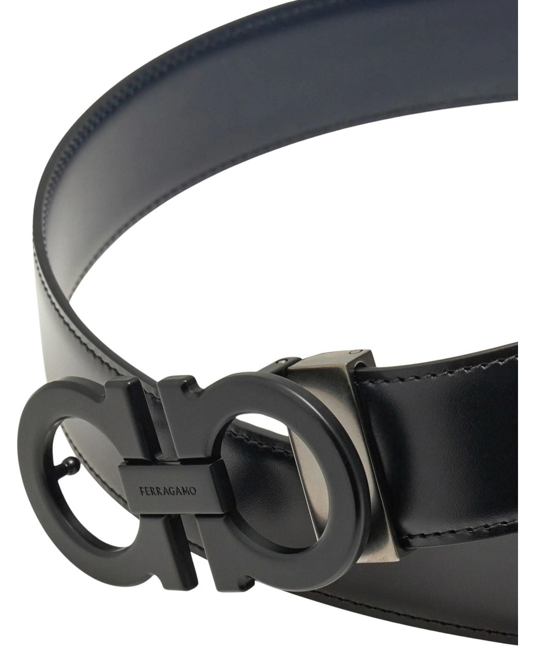 Ferragamo Black Reversible Belt for men