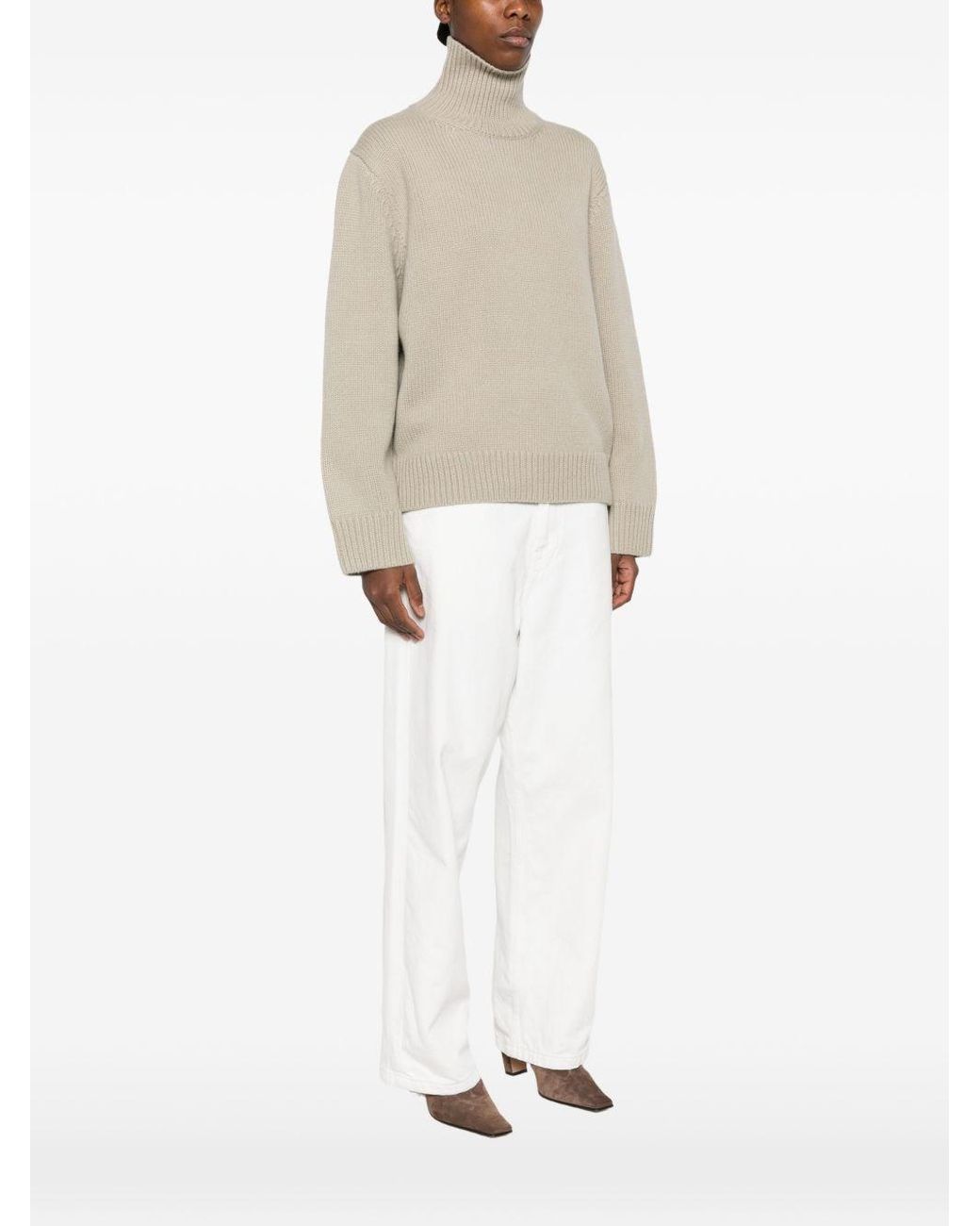 Totême Natural Wool Turtle-Neck Jumper