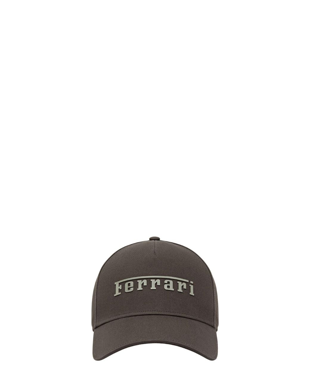 Ferrari Brown Cotton Twill Baseball Cap for men