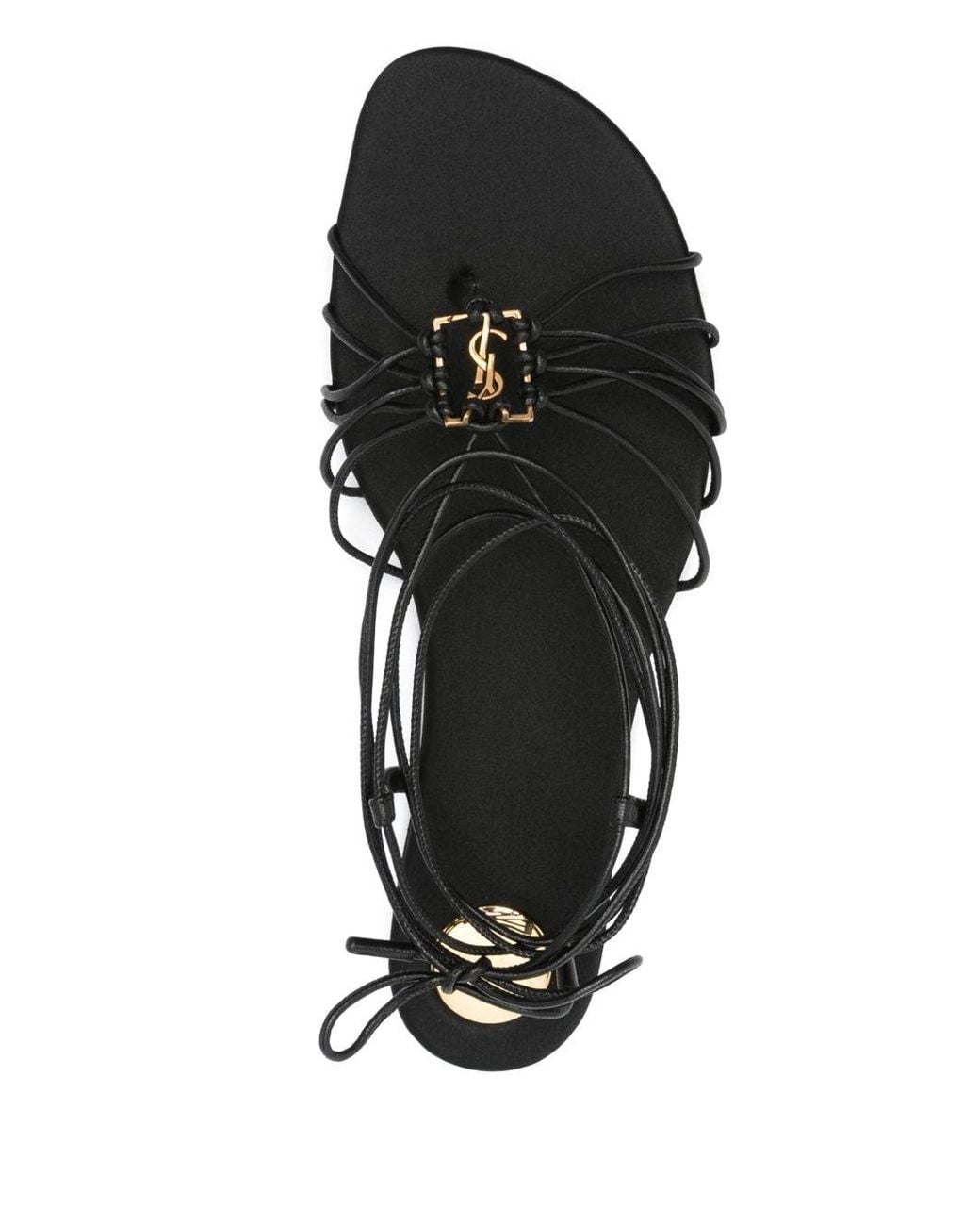Saint Laurent White Babylone Satin Sandals