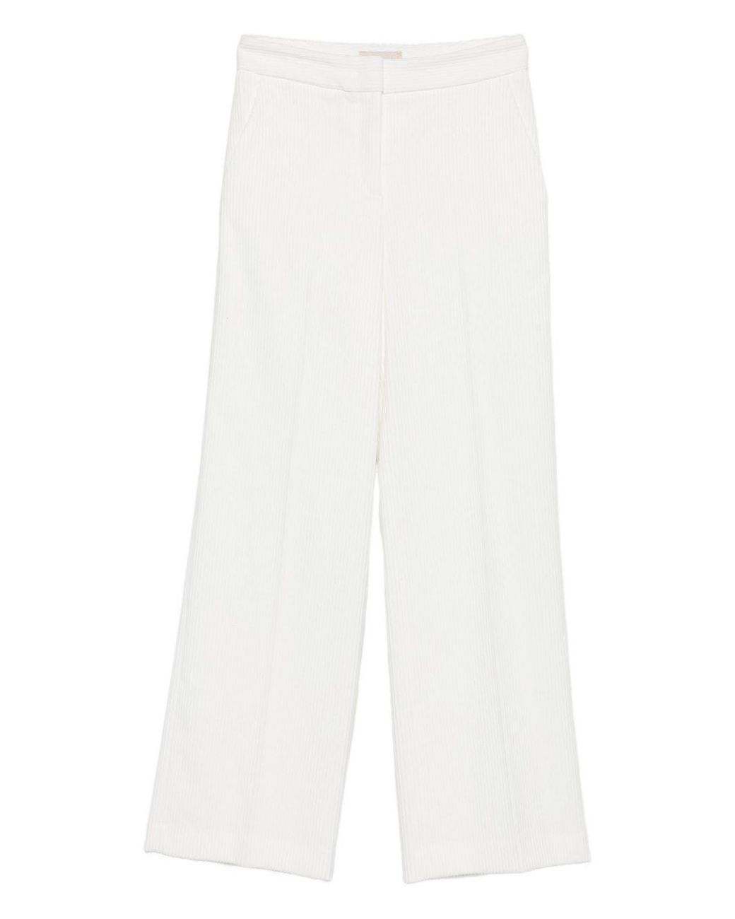 Via Masini 80 White Velvet Trousers