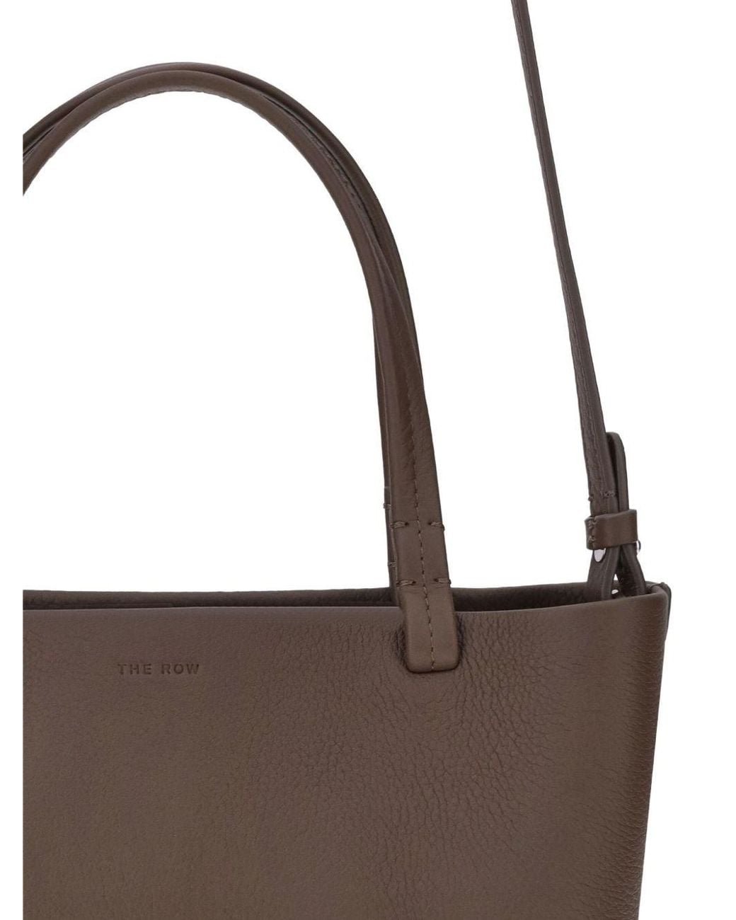 The Row Brown Park Tote Small Leather Tote