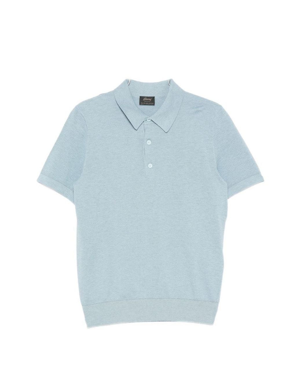 Brioni Blue Cotton Polo Shirt for men