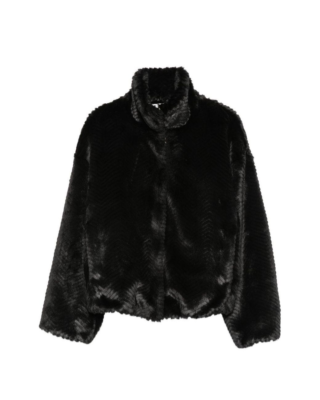 Forte_forte Black Faux Fur Bomber Jacket