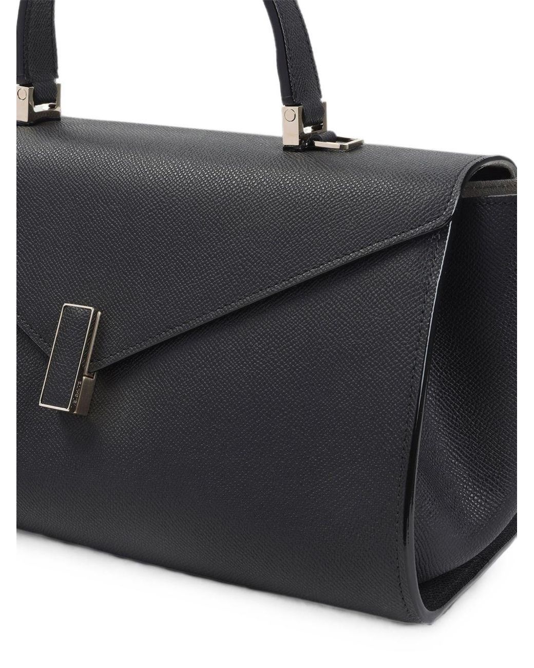 Valextra Black Iside Editor Leather Tote Bag