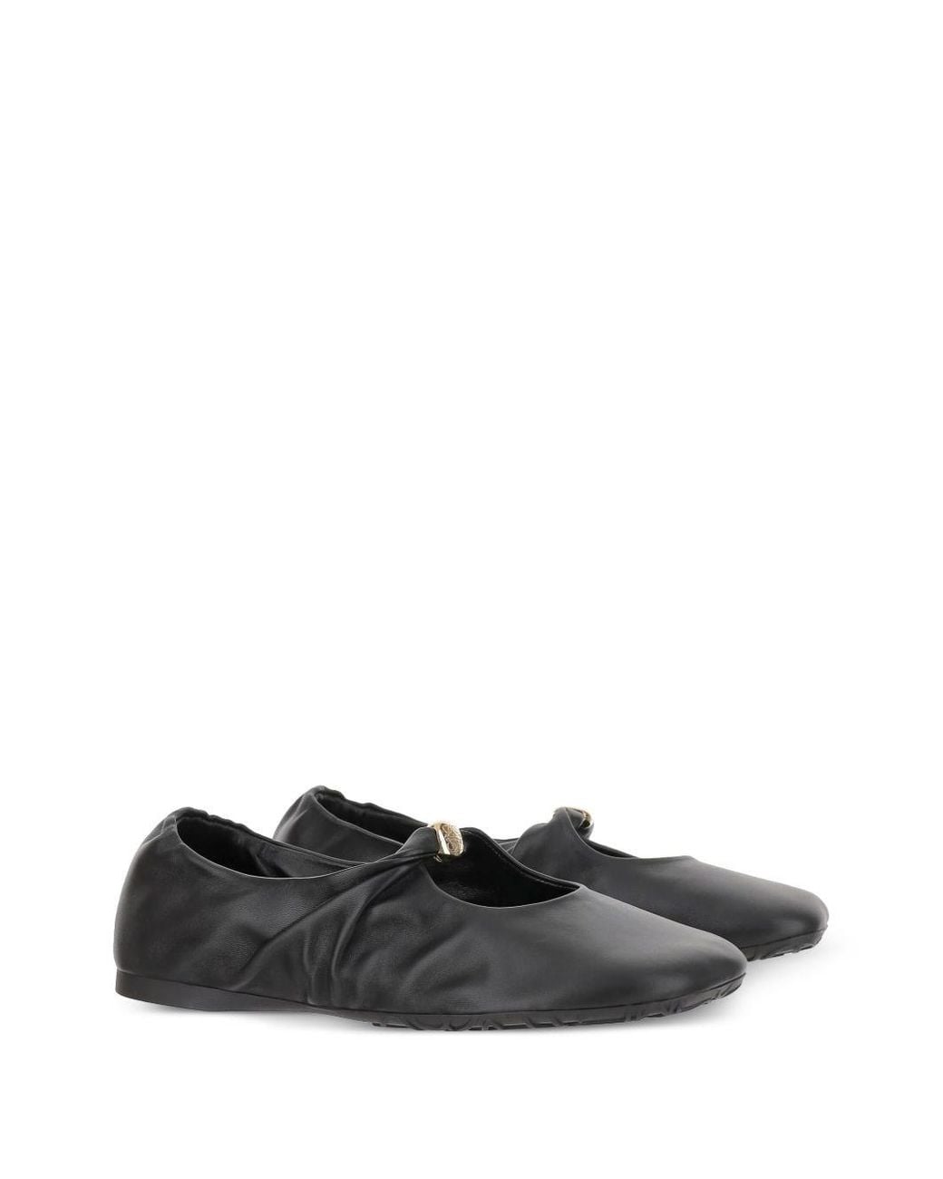 Loewe Black Pebble Leather Ballets